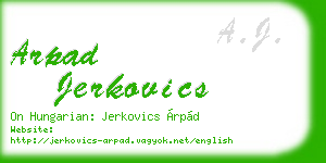 arpad jerkovics business card